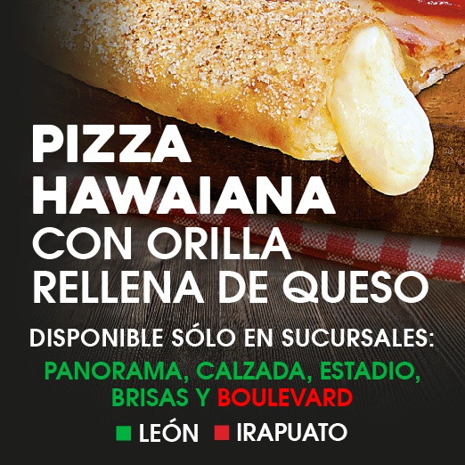 Pizza 1 Ingrediente Orilla de Queso Hawaiana OQ