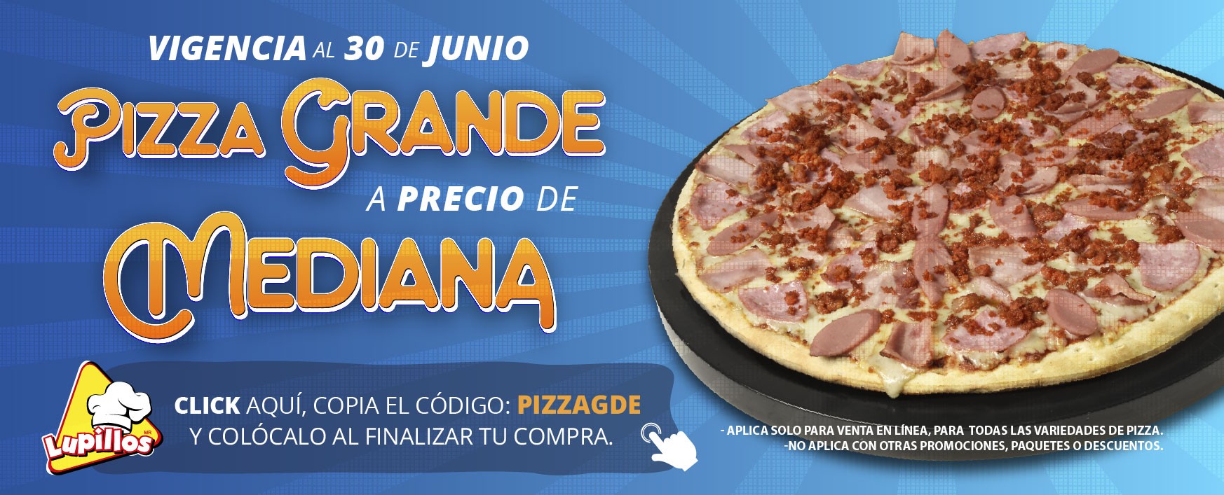 Cupon Pizza Grande a Precio de Mediana