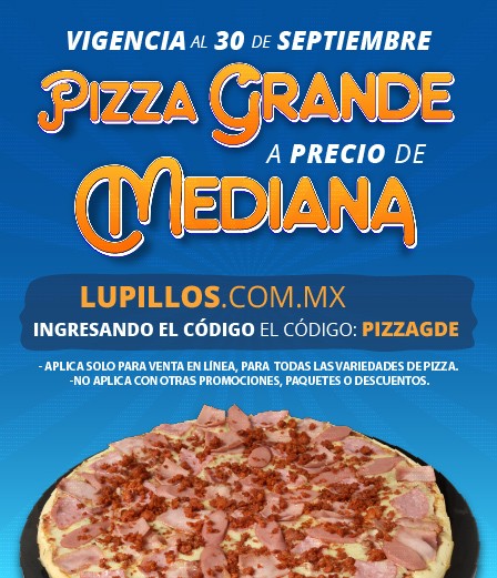 Cupon Pizza Grande a Precio de Mediana