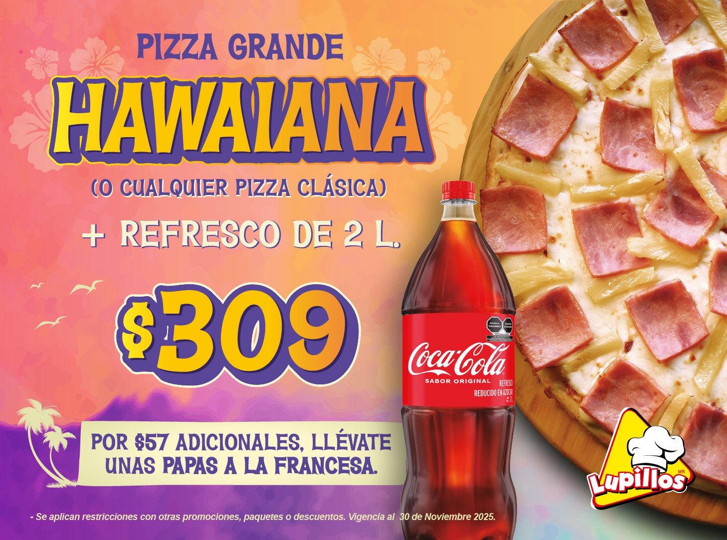 PIZZA GRANDE MAS REFRESCO DE 2L